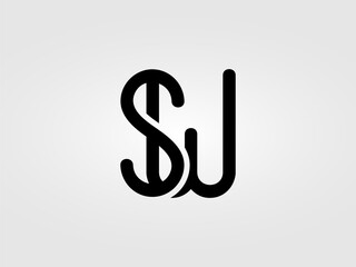Initial SU,SW letter Logo Design vector Template. Monogram, lettermark SU,SW logo Design