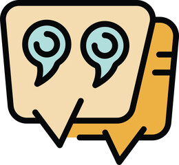 Marketing chat icon outline vector. Social review. Online help color flat