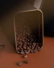 coffee beans and cup