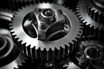 close up of rotating gears