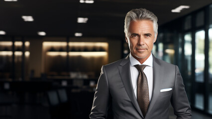 Confident and Elegant: Handsome Middle-Aged Businessman Strikes a Pose