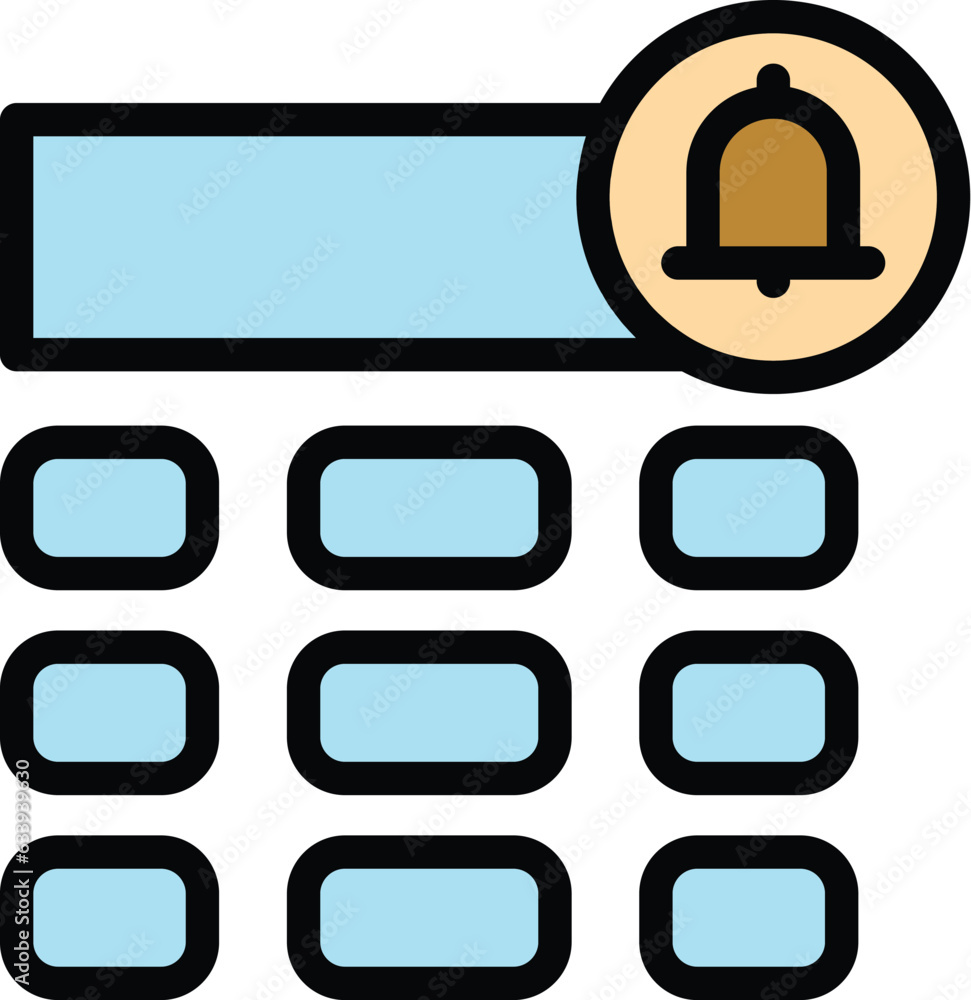 Poster intercom icon outline vector. video door. phone system color flat