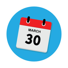 30 march icon with white background