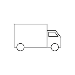 Fast shipping delivery truck flat vector icon