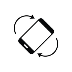 Rotate smartphone icon set in modern flat design isolated on white background