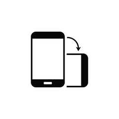 Rotate smartphone icon set in modern flat design isolated on white background