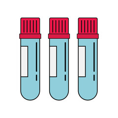 blood test tube doodle icon, vector illustration