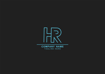 HR or RH minimal abstract or simple logo template