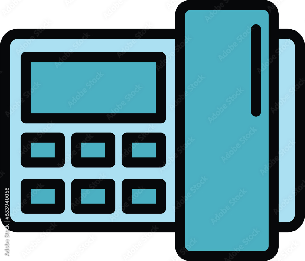 Poster apartment video intercom icon outline vector. door system. phone camera color flat