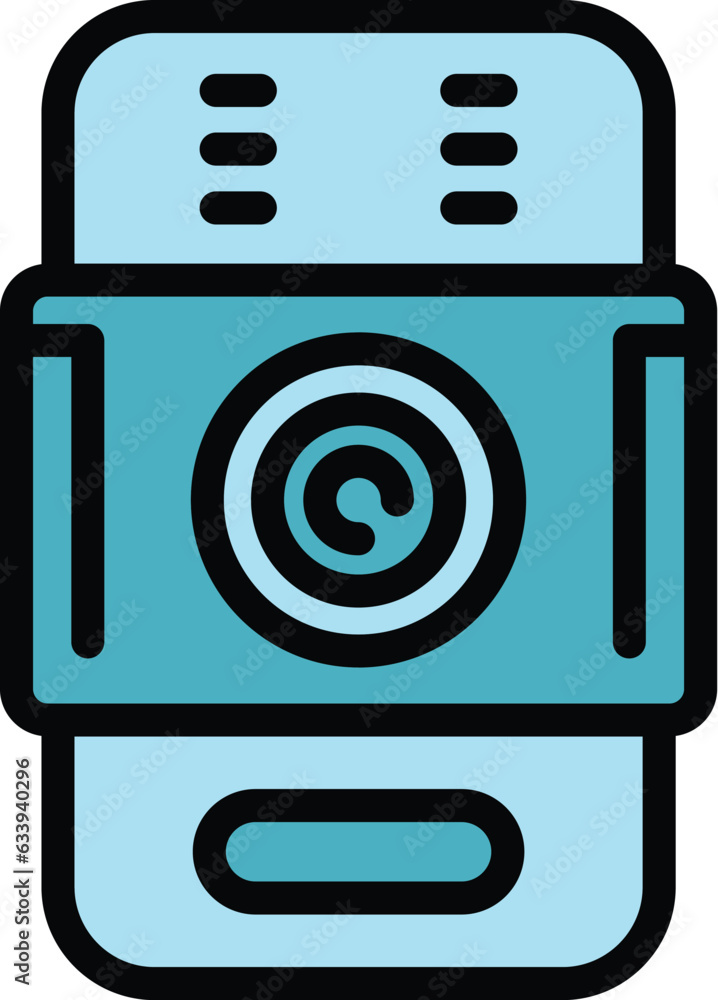 Aufkleber house video intercom icon outline vector. control entrance. camera security color flat
