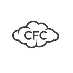 symbol of cfc, Chloro Fluoro Carbon, vector art.