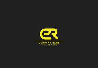 ER or CR minimal abstract and creative logo template