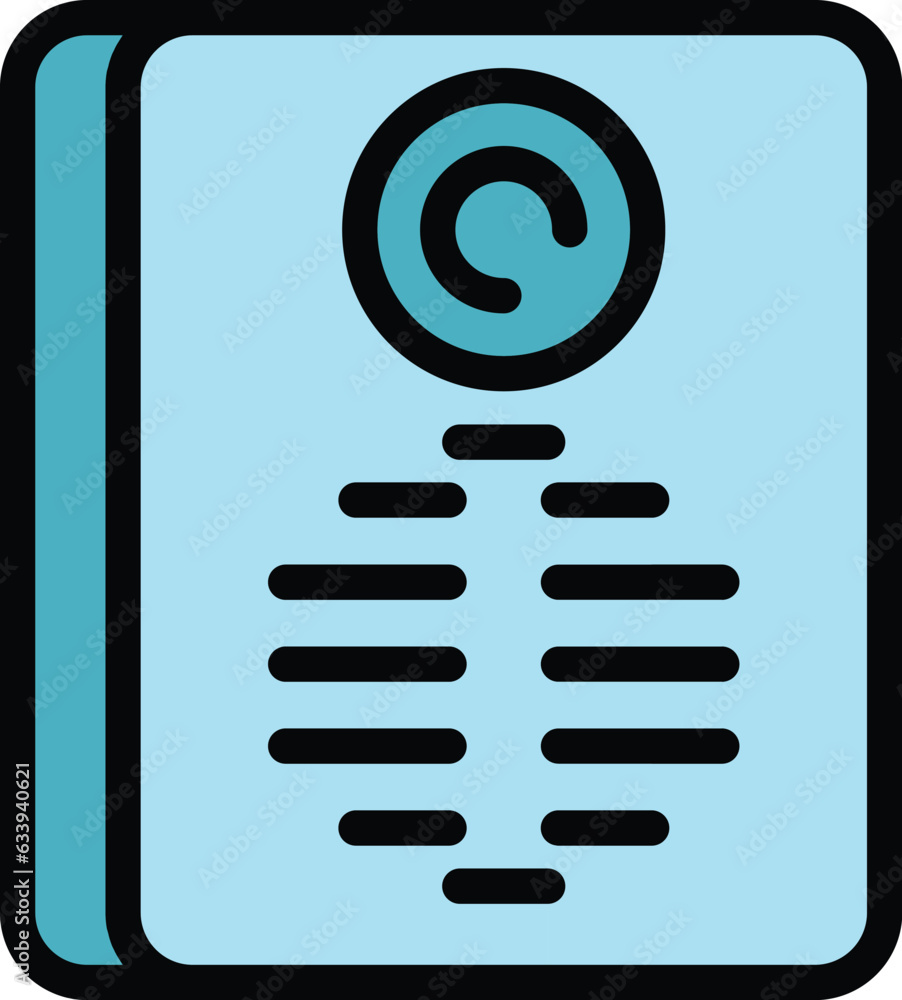 Poster brother video intercom icon outline vector. door system. panel access color flat