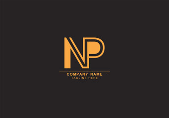 NP or PN minimal logo - obrazy, fototapety, plakaty