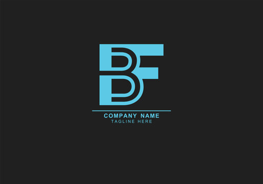 BF or FB minimal abstract logo