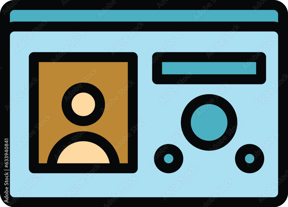 Poster gate video intercom icon outline vector. camera security. control apartment color flat