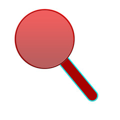 Red magnifying glass icon isolated on white. Search icon in flat style. Trendy magnifying glass icon for search and zoom symbol, sign, ui, web site and magnifier logo. Modern magnifying glass vector