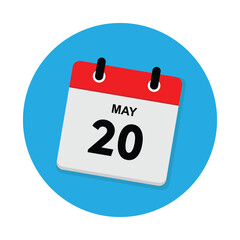 20 may icon with white background