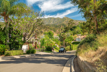 Neighborhood at the foothills of a mountain Monrovia California.