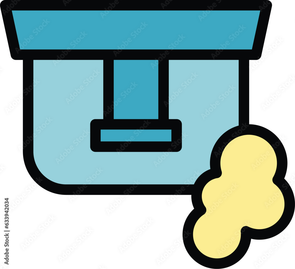 Poster crime smoke detector icon outline vector. alarm fire. sensor system color flat