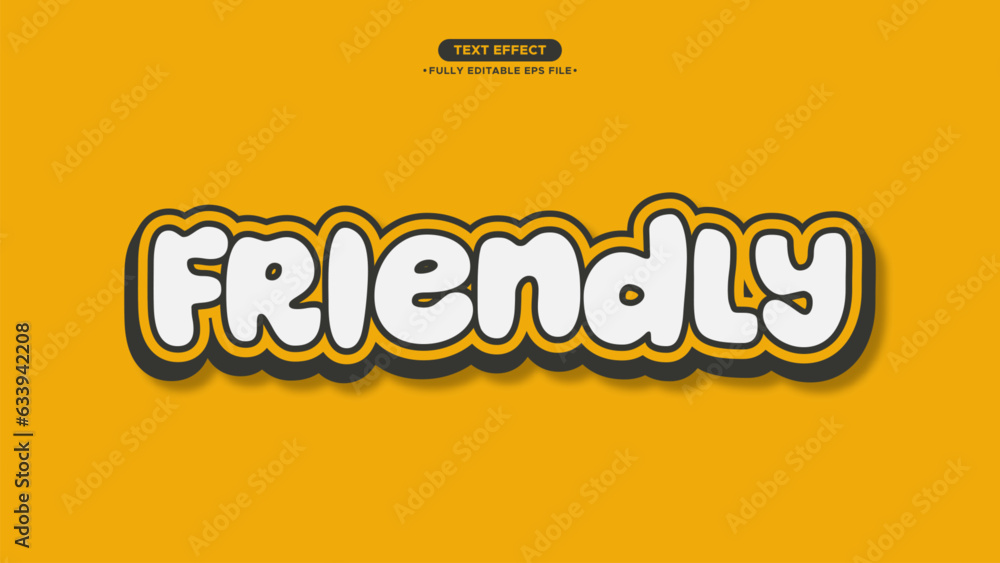 Poster funny and cartoon text effect with simple and modern style
