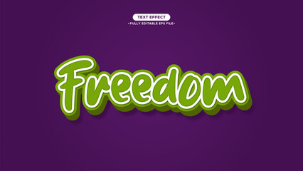 Freedom 3D Bold Style Text Effect Editable font and text