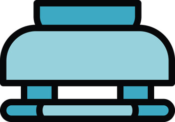 Replace smoke detector icon outline vector. Fire sensor. Home control color flat