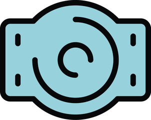 Flame detector icon outline vector. Smoke alarm. Sensor system color flat