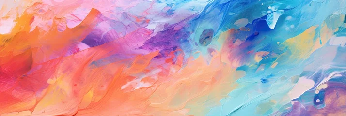 Crédence de cuisine en verre imprimé Mélange de couleurs illustration of an impressionist style painting, colorful and full of vitality, generative AI