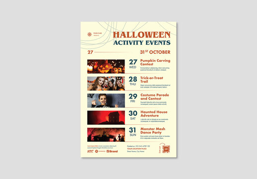 Halloween Event Schedule Flyer Template