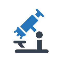 Science lab microscope vector icon