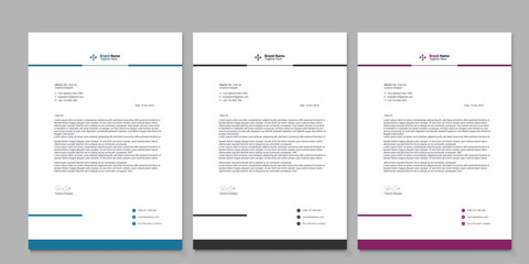 Modern corporate letterhead template design for your project, vector design. Professional letterhead template design for business project. Corporate letterhead document with company logo & icon.