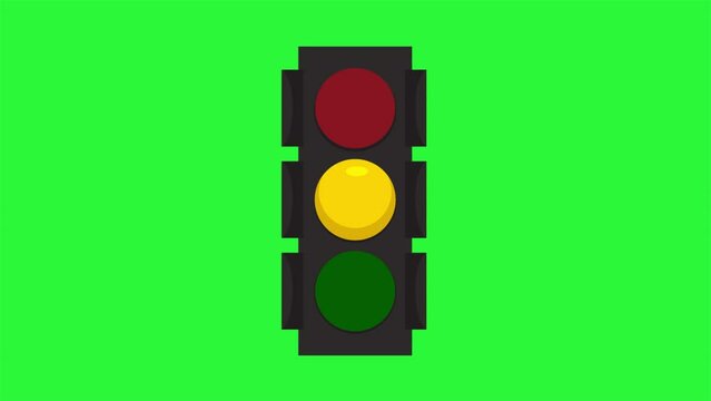 traffic light animation for transportation theme. traffic light animation on green screen.Traffic light animation for transportation theme. Traffic light animation on green screen.