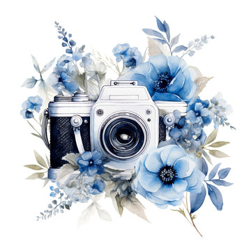 recommend clip art: Winter Watercolor Clip Art, Watercolor Flowers Illustration, Floral Sublimation Design, Blue White Flowers Clip Art