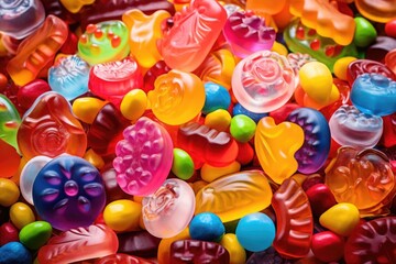 Fototapeta na wymiar Candy sweets gummy colorful holiday background