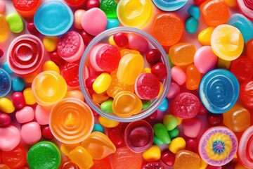 Fototapeta na wymiar Candy sweets gummy colorful holiday background