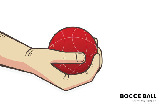 Illustration of the technique of gripping the Bocce Ball. Perfect for added images with a Bocce sports theme.