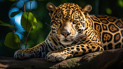 A beautiful jaguar in its natural habitat