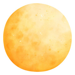 Watercolor Moon Illustration Isolated on Transparent Background