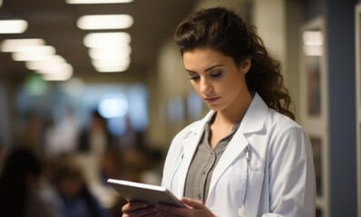 doctor holding a tablet in a doctors office