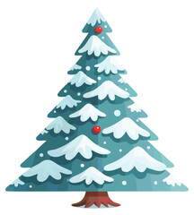 Winter Festive Christmas Tree. Vector illustration