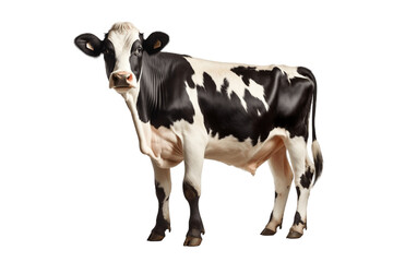 Black and white color cow with transparent background. Generative AI