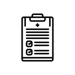 Black line icon for reported 