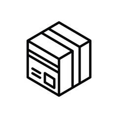 Black line icon for box 