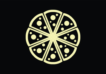 Pizza flat vector illustration set. Slice of pizza vector set for restaurant, dinner and italian menu