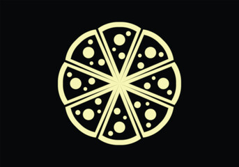 Pizza flat vector illustration set. Slice of pizza vector set for restaurant, dinner and italian menu