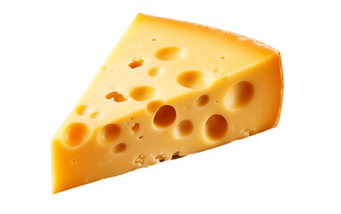 Cheese Piece on Transparent Background. Generative AI