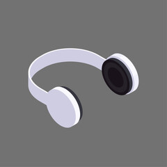 Vector headphones on white background