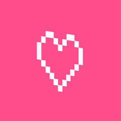 Obraz premium Vector pixel art icon heart vector 8 bit