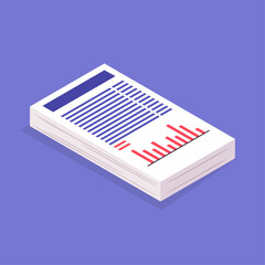 Vector stack of isometric documents